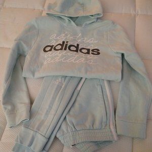 ORIGiNAL ADIDAS Active Wear Set,  Lg (14) COLOR: Soft Blue w/white strip